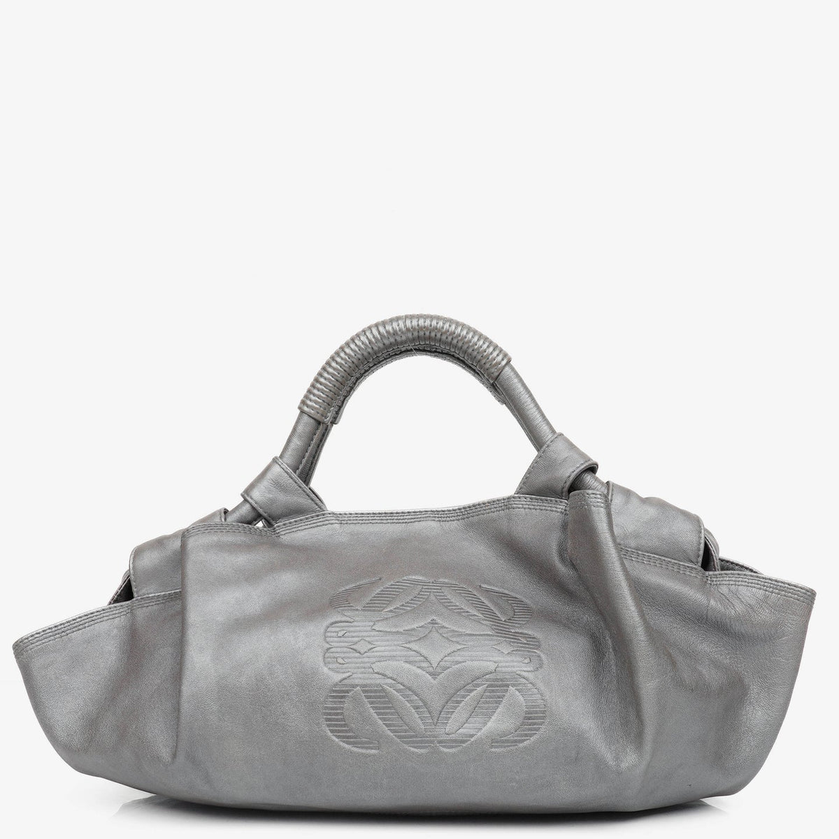 Loewe Nappa Aire Shoulder Bag in Silver Nappa Leather with Anagram