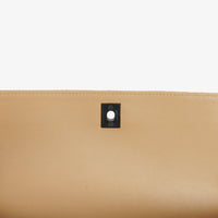 Chanel Straight Flap Shoulder Bag in Beige Lambskin with Vintage Patina