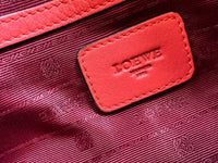 Loewe Heritage Mini Boston Bag in Red Leather with Engraved Logo