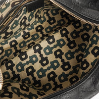 Gucci Guccissima Horsebit Medium Shoulder Bag in Black Leather