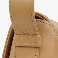 Chanel Straight Flap Shoulder Bag in Beige Lambskin with Vintage Patina