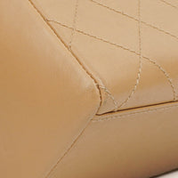 Chanel Straight Flap Shoulder Bag in Beige Lambskin with Vintage Patina