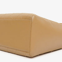 Chanel Straight Flap Shoulder Bag in Beige Lambskin with Vintage Patina