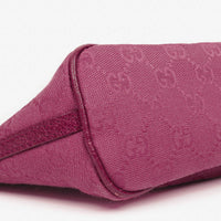 Gucci Boat Pochette Mini Baguette Bag in Pink GG Canvas