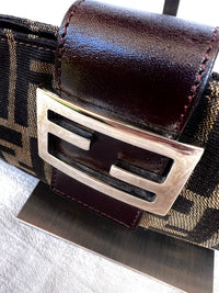 Fendi Zucca Canvas Slender Baguette Bag