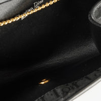 Dior Trotter Mini Shoulder Bag in Black Canvas with Gold Chain