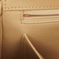 Chanel Straight Flap Shoulder Bag in Beige Lambskin with Vintage Patina