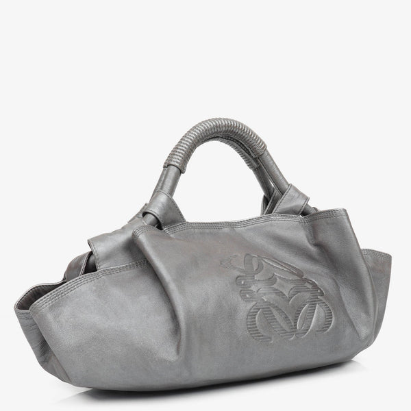 Loewe Nappa Aire Shoulder Bag in Silver Nappa Leather with Anagram