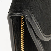 Dior Trotter Mini Shoulder Bag in Black Canvas with Gold Chain