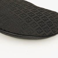 Fendi Zucchino Hobo Shoulder Bag in Black Canvas