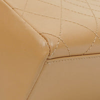 Chanel Straight Flap Shoulder Bag in Beige Lambskin with Vintage Patina