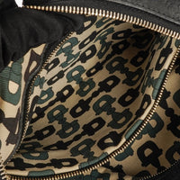 Gucci Guccissima Horsebit Medium Shoulder Bag in Black Leather