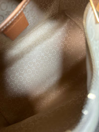 Vintage Celine C Monogram Shoulder Bag in White Suede