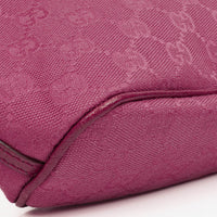 Gucci Boat Pochette Mini Baguette Bag in Pink GG Canvas