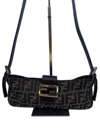Fendi Zucca Canvas Slender Baguette Bag