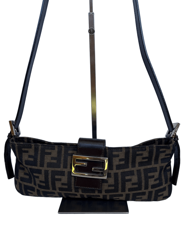 Fendi Zucca Canvas Slender Baguette Bag