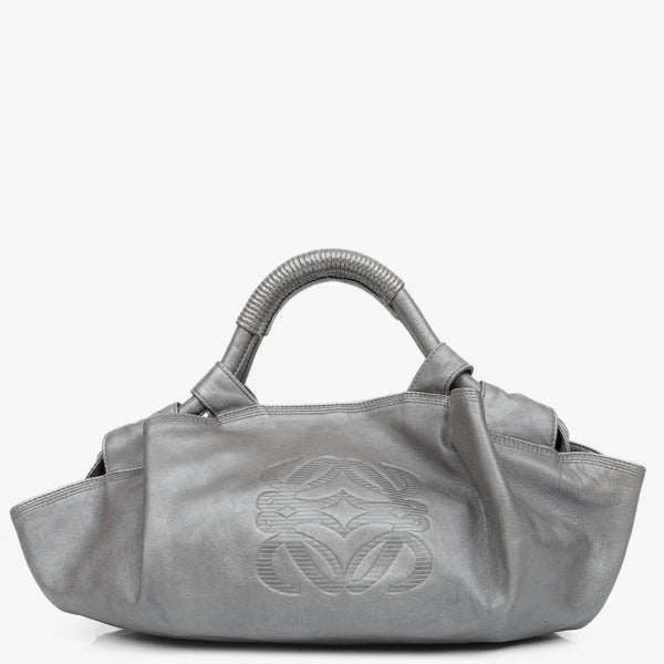 Loewe Nappa Aire Shoulder Bag in Silver Nappa Leather with Anagram