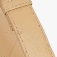 Chanel Straight Flap Shoulder Bag in Beige Lambskin with Vintage Patina