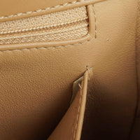 Chanel Straight Flap Shoulder Bag in Beige Lambskin with Vintage Patina