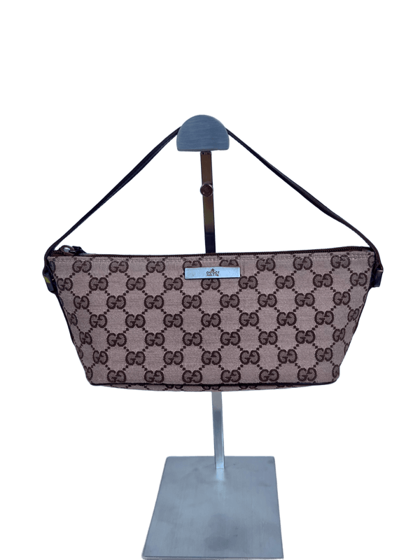 Gucci Boat Pochette - GG Canvas Brown