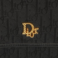 Dior Trotter Mini Shoulder Bag in Black Canvas with Gold Chain