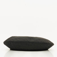 Fendi Zucchino Hobo Shoulder Bag in Black Canvas