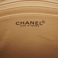 Chanel Straight Flap Shoulder Bag in Beige Lambskin with Vintage Patina