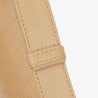 Chanel Straight Flap Shoulder Bag in Beige Lambskin with Vintage Patina
