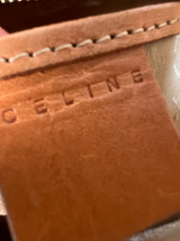 Vintage Celine C Monogram Shoulder Bag in White Suede