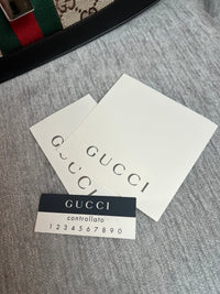 Gucci Jackie Medium in GG Supreme Canvas with Web Stripe and Leather