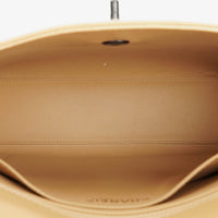 Chanel Straight Flap Shoulder Bag in Beige Lambskin with Vintage Patina