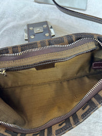 Fendi Zucca Canvas Slender Baguette Bag