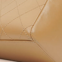 Chanel Straight Flap Shoulder Bag in Beige Lambskin with Vintage Patina