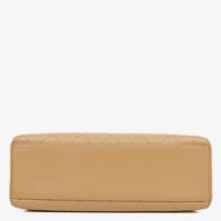 Chanel Straight Flap Shoulder Bag in Beige Lambskin with Vintage Patina