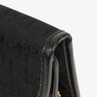 Dior Trotter Mini Shoulder Bag in Black Canvas with Gold Chain