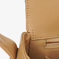 Chanel Straight Flap Shoulder Bag in Beige Lambskin with Vintage Patina