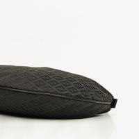 Fendi Zucchino Hobo Shoulder Bag in Black Canvas