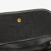 Dior Trotter Mini Shoulder Bag in Black Canvas with Gold Chain