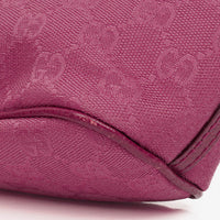 Gucci Boat Pochette Mini Baguette Bag in Pink GG Canvas