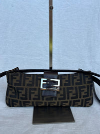 Fendi Zucca Canvas Slender Baguette Bag