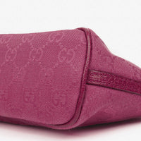 Gucci Boat Pochette Mini Baguette Bag in Pink GG Canvas