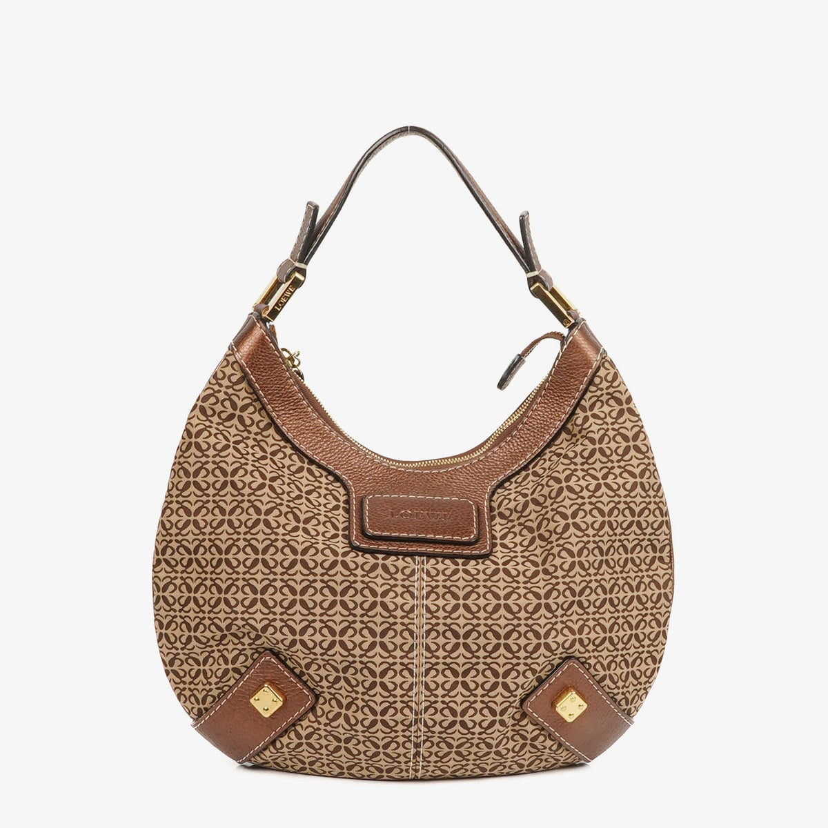Loewe New Road Hobo Shoulder Bag in Anagram Canvas and Leather