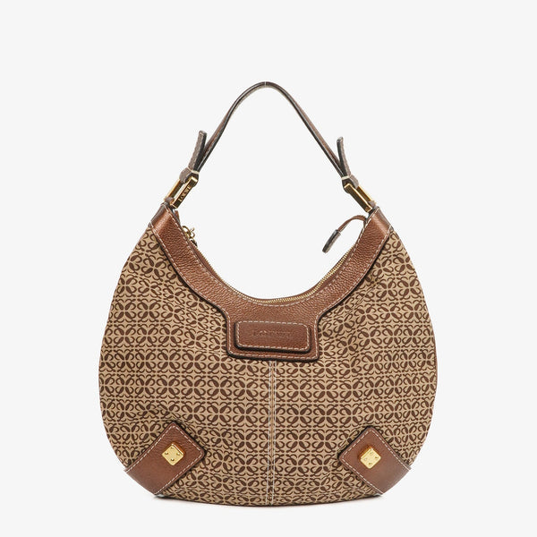 Loewe New Road Hobo Shoulder Bag in Anagram Canvas and Leather