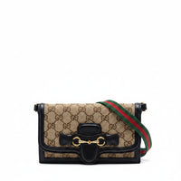 Gucci GG Canvas Lady Web Wallet On Strap Vintage