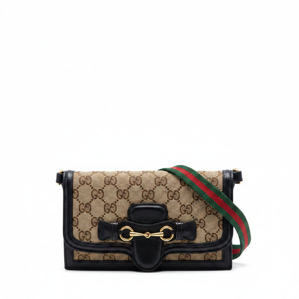 Gucci GG Canvas Lady Web Wallet On Strap Vintage