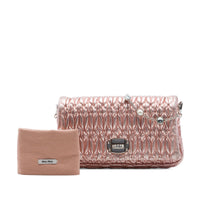 Miu Miu Matelasse Metallic Nappa Crystal Chain Satchel - Vintage